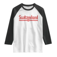 Switzerland Fan Retro Vintage Flag Raglan Shirt