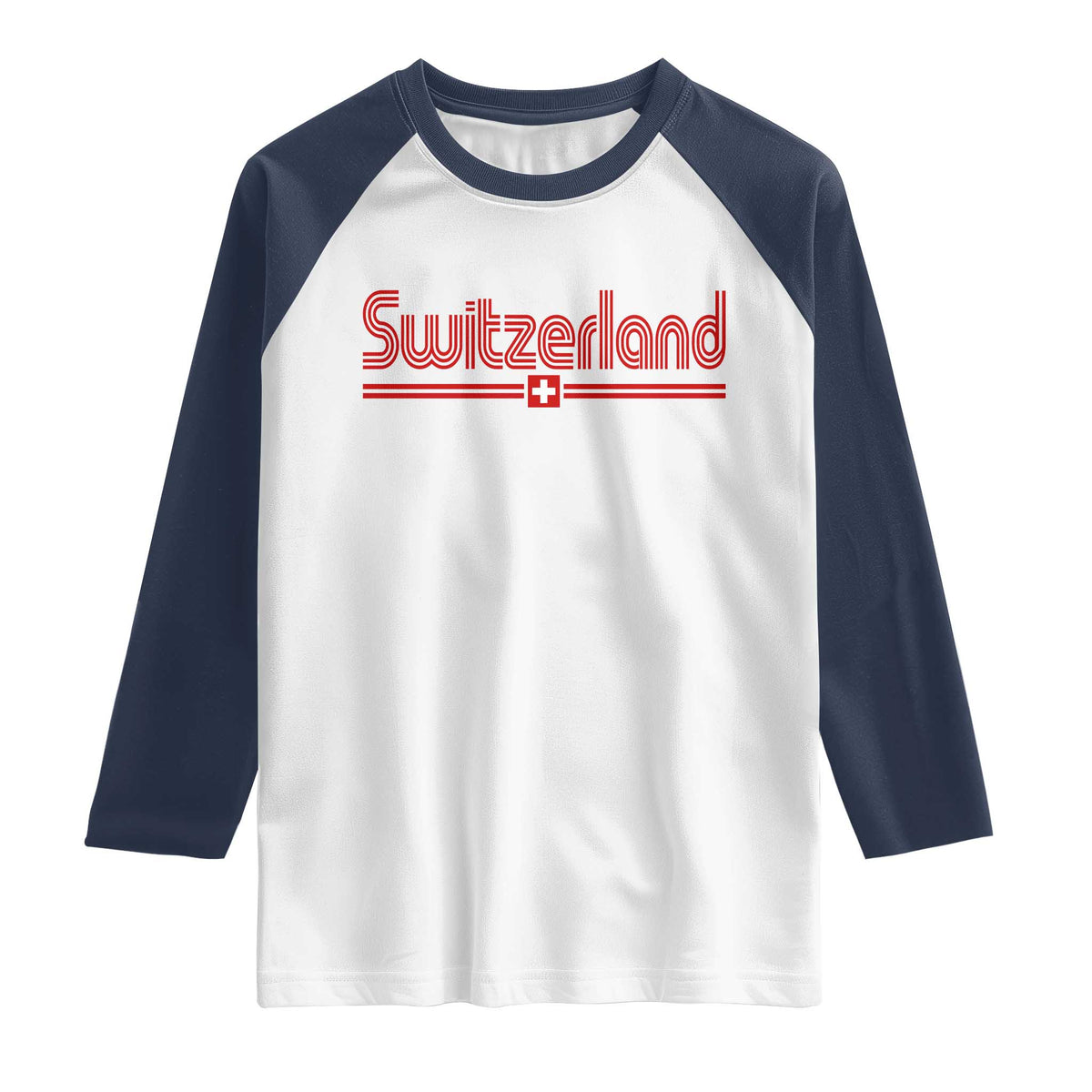 Switzerland Fan Retro Vintage Flag Raglan Shirt