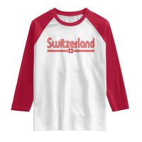 Switzerland Fan Retro Vintage Flag Raglan Shirt