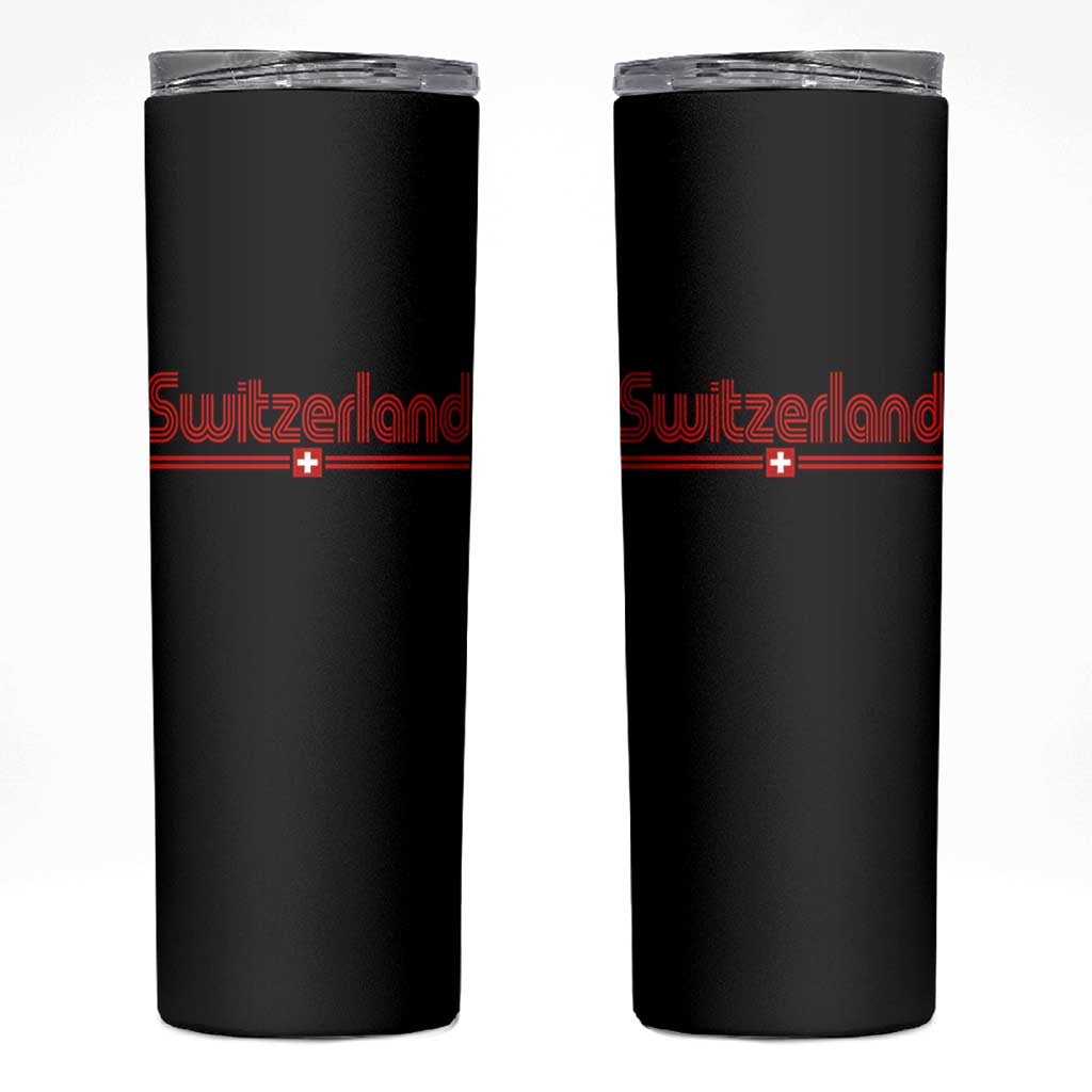 Switzerland Fan Retro Vintage Flag Skinny Tumbler