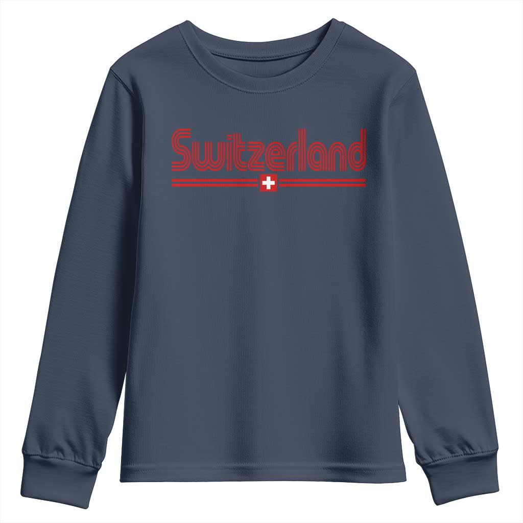 Switzerland Fan Retro Vintage Flag Youth Sweatshirt