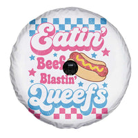 Hotdog Eatin Beef Blastin Queefs Inappropriate Spare Tire Cover Retro Groovy Hotdog Meme Funny Cringe Offensive Humor