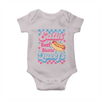 Hotdog Eatin Beef Blastin Queefs Inappropriate Baby Onesie Retro Groovy Hotdog Meme Funny Cringe Offensive Humor