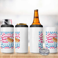 Hotdog Eatin Beef Blastin Queefs Inappropriate 4 in 1 Can Cooler Tumbler Retro Groovy Hotdog Meme Funny Cringe Offensive Humor
