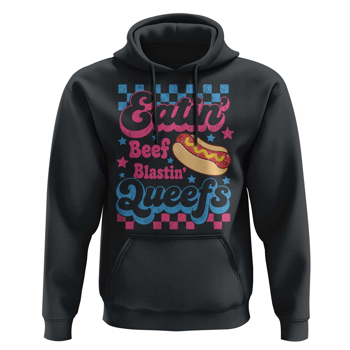 Hotdog Eatin Beef Blastin Queefs Inappropriate Hoodie Retro Groovy Hotdog Meme Funny Cringe Offensive Humor