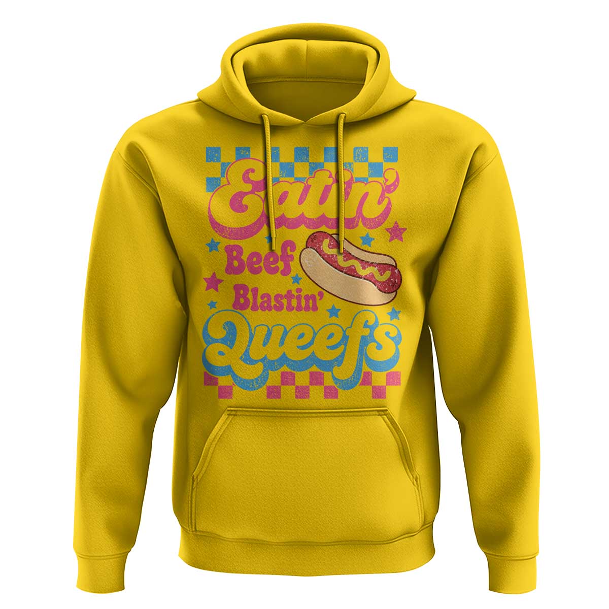 Hotdog Eatin Beef Blastin Queefs Inappropriate Hoodie Retro Groovy Hotdog Meme Funny Cringe Offensive Humor