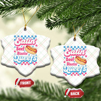 Hotdog Eatin Beef Blastin Queefs Inappropriate Ceramic Ornament Retro Groovy Hotdog Meme Funny Cringe Offensive Humor
