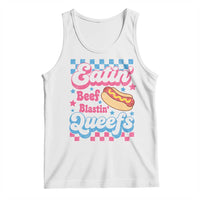 Hotdog Eatin Beef Blastin Queefs Inappropriate Tank Top Retro Groovy Hotdog Meme Funny Cringe Offensive Humor