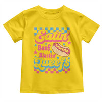 Hotdog Eatin Beef Blastin Queefs Inappropriate Toddler T Shirt Retro Groovy Hotdog Meme Funny Cringe Offensive Humor