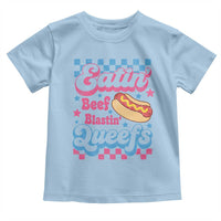 Hotdog Eatin Beef Blastin Queefs Inappropriate Toddler T Shirt Retro Groovy Hotdog Meme Funny Cringe Offensive Humor