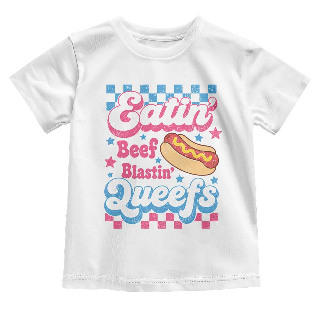 Hotdog Eatin Beef Blastin Queefs Inappropriate Toddler T Shirt Retro Groovy Hotdog Meme Funny Cringe Offensive Humor
