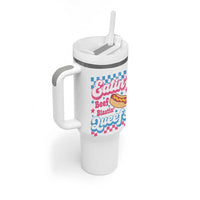Hotdog Eatin Beef Blastin Queefs Inappropriate Tumbler With Handle Retro Groovy Hotdog Meme Funny Cringe Offensive Humor