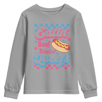 Hotdog Eatin Beef Blastin Queefs Inappropriate Youth Sweatshirt Retro Groovy Hotdog Meme Funny Cringe Offensive Humor