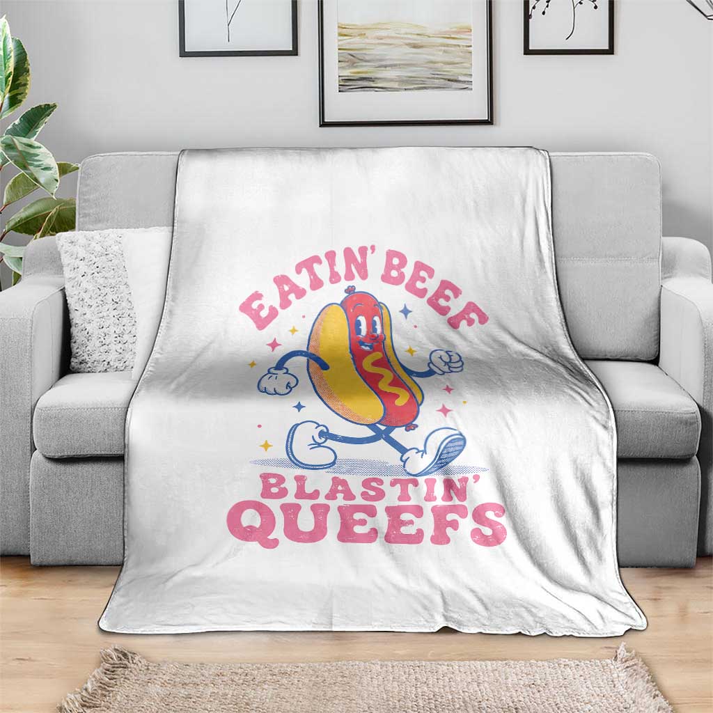 Hotdog Eatin Beef Blastin Queefs Inappropriate Throw Blanket Funny Cringe Offensive Humor