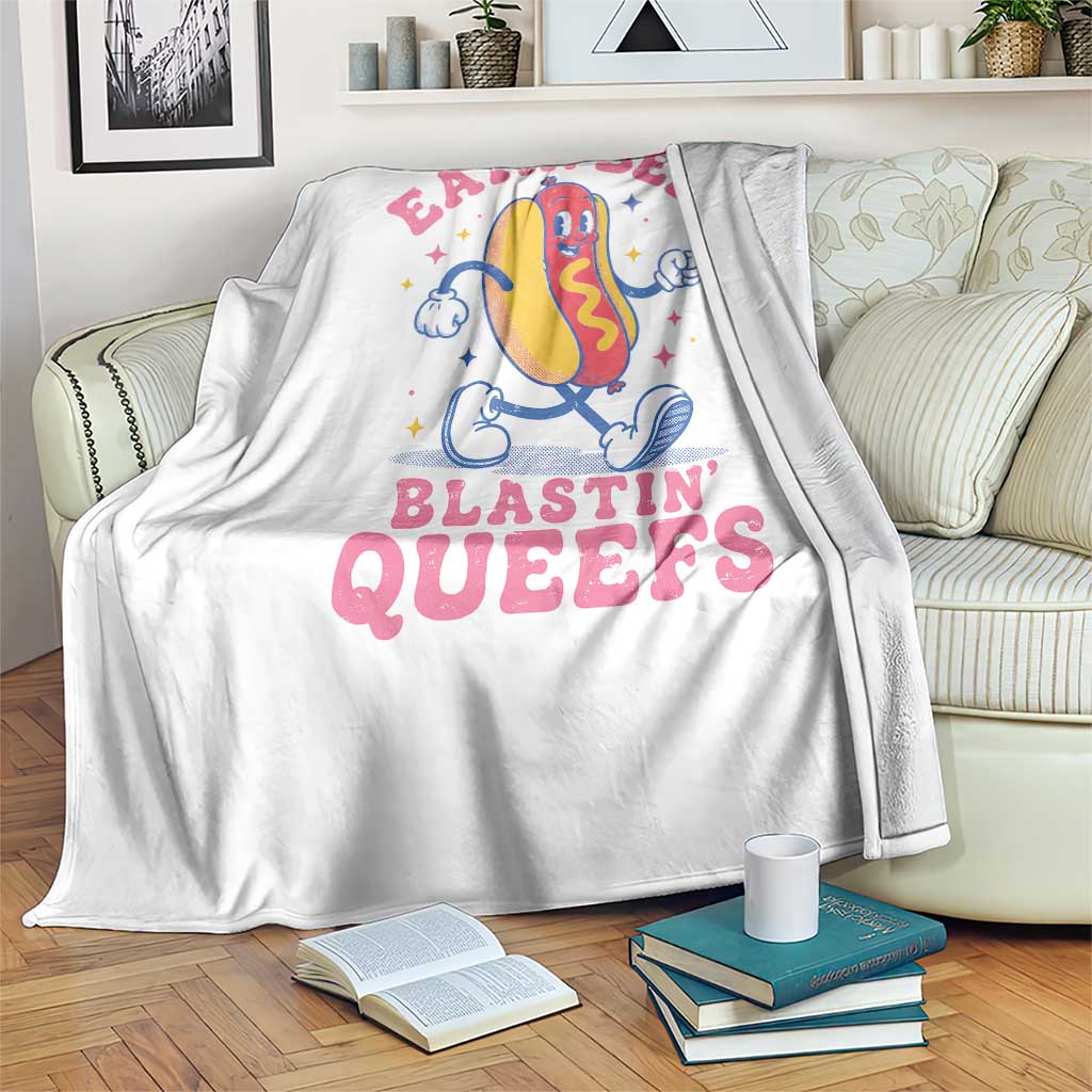 Hotdog Eatin Beef Blastin Queefs Inappropriate Throw Blanket Funny Cringe Offensive Humor