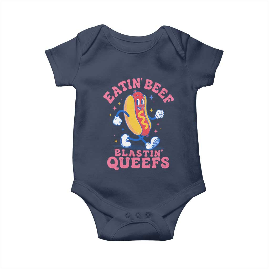 Hotdog Eatin Beef Blastin Queefs Inappropriate Baby Onesie Funny Cringe Offensive Humor