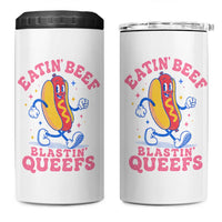 Hotdog Eatin Beef Blastin Queefs Inappropriate 4 in 1 Can Cooler Tumbler Funny Cringe Offensive Humor