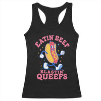 Hotdog Eatin Beef Blastin Queefs Inappropriate Racerback Tank Top Funny Cringe Offensive Humor