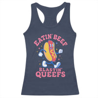 Hotdog Eatin Beef Blastin Queefs Inappropriate Racerback Tank Top Funny Cringe Offensive Humor