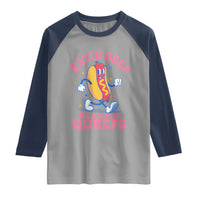 Hotdog Eatin Beef Blastin Queefs Inappropriate Raglan Shirt Funny Cringe Offensive Humor