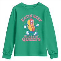 Hotdog Eatin Beef Blastin Queefs Inappropriate Youth Sweatshirt Funny Cringe Offensive Humor