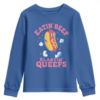 Hotdog Eatin Beef Blastin Queefs Inappropriate Youth Sweatshirt Funny Cringe Offensive Humor