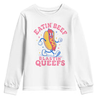 Hotdog Eatin Beef Blastin Queefs Inappropriate Youth Sweatshirt Funny Cringe Offensive Humor
