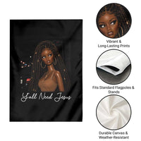 Need-Jesus Sarcastic Afro Doll Meme Funny Saying Christian Garden Flag Black Girl African Pride