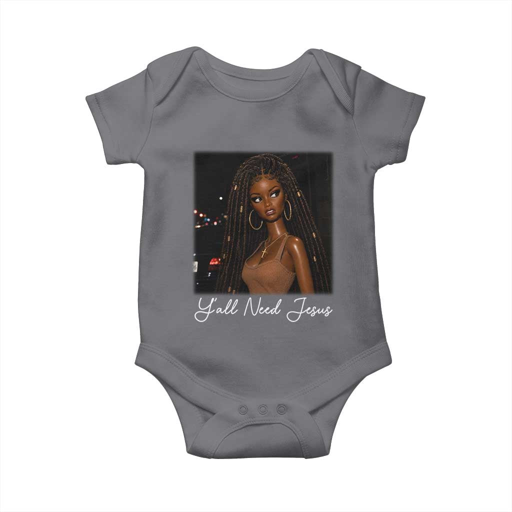 Need-Jesus Sarcastic Afro Doll Meme Funny Saying Christian Baby Onesie Black Girl African Pride