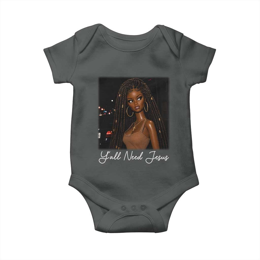 Need-Jesus Sarcastic Afro Doll Meme Funny Saying Christian Baby Onesie Black Girl African Pride