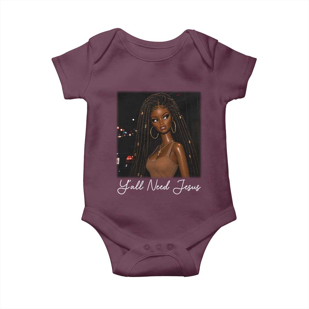 Need-Jesus Sarcastic Afro Doll Meme Funny Saying Christian Baby Onesie Black Girl African Pride