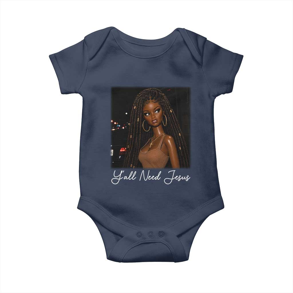 Need-Jesus Sarcastic Afro Doll Meme Funny Saying Christian Baby Onesie Black Girl African Pride