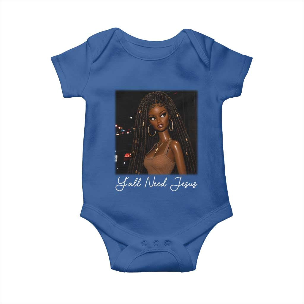 Need-Jesus Sarcastic Afro Doll Meme Funny Saying Christian Baby Onesie Black Girl African Pride