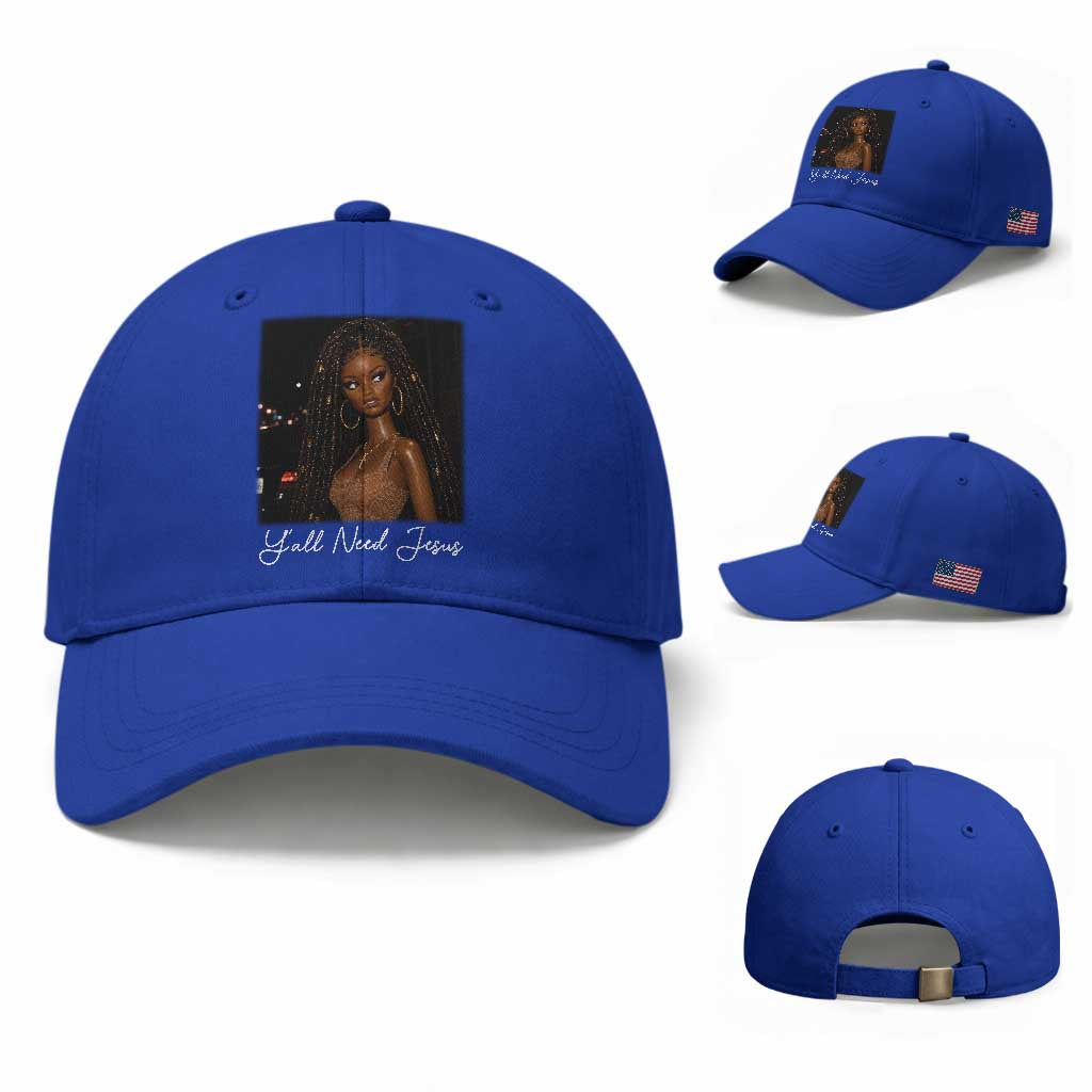 Need-Jesus Sarcastic Afro Doll Meme Funny Saying Christian Baseball Cap Black Girl African Pride