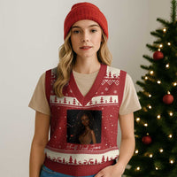 Need-Jesus Sarcastic Afro Doll Meme Funny Saying Christian V-Neck Knit Sweater Vest Black Girl African Pride