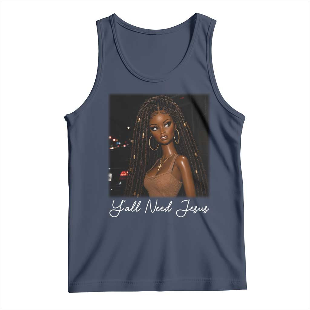 Need-Jesus Sarcastic Afro Doll Meme Funny Saying Christian Tank Top Black Girl African Pride