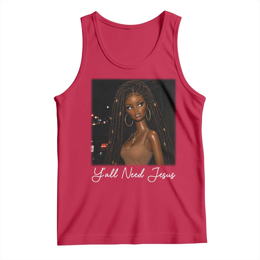 Need-Jesus Sarcastic Afro Doll Meme Funny Saying Christian Tank Top Black Girl African Pride