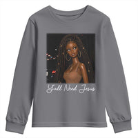 Need-Jesus Sarcastic Afro Doll Meme Funny Saying Christian Youth Sweatshirt Black Girl African Pride