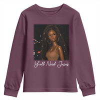 Need-Jesus Sarcastic Afro Doll Meme Funny Saying Christian Youth Sweatshirt Black Girl African Pride