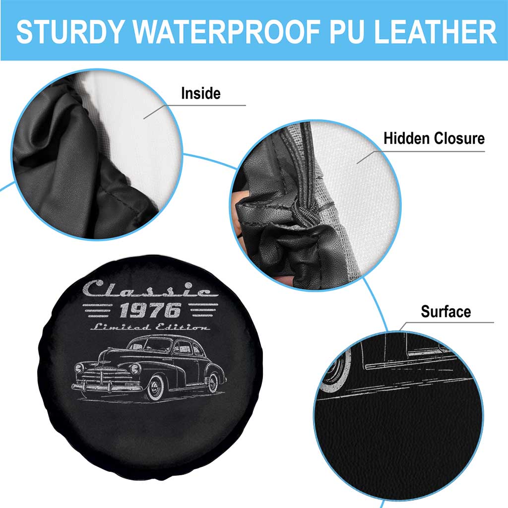 50th Birthday Spare Tire Cover Vintage Retro Car Classic 1976 50 Year Old Gift
