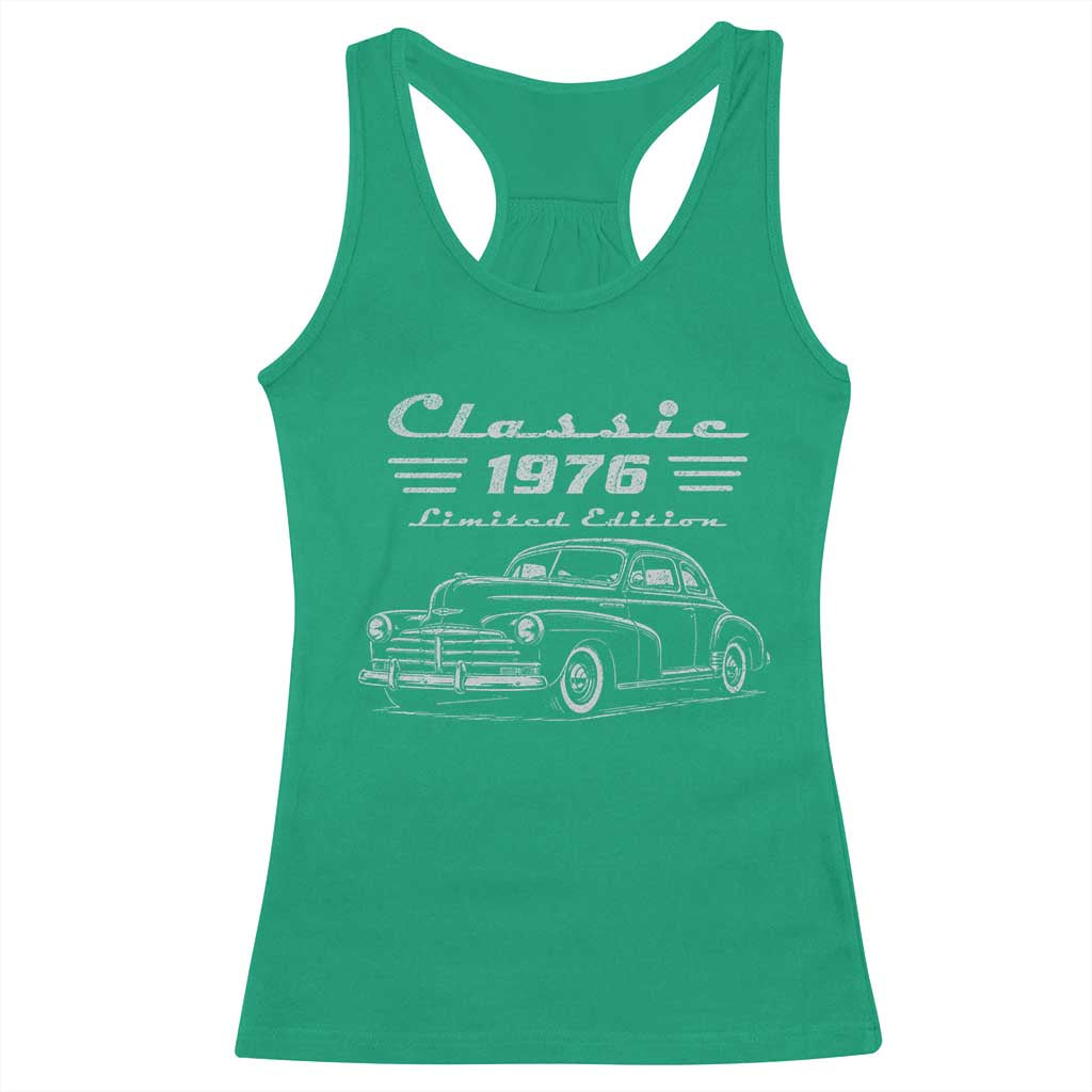 50th Birthday Racerback Tank Top Vintage Retro Car Classic 1976 50 Year Old Gift