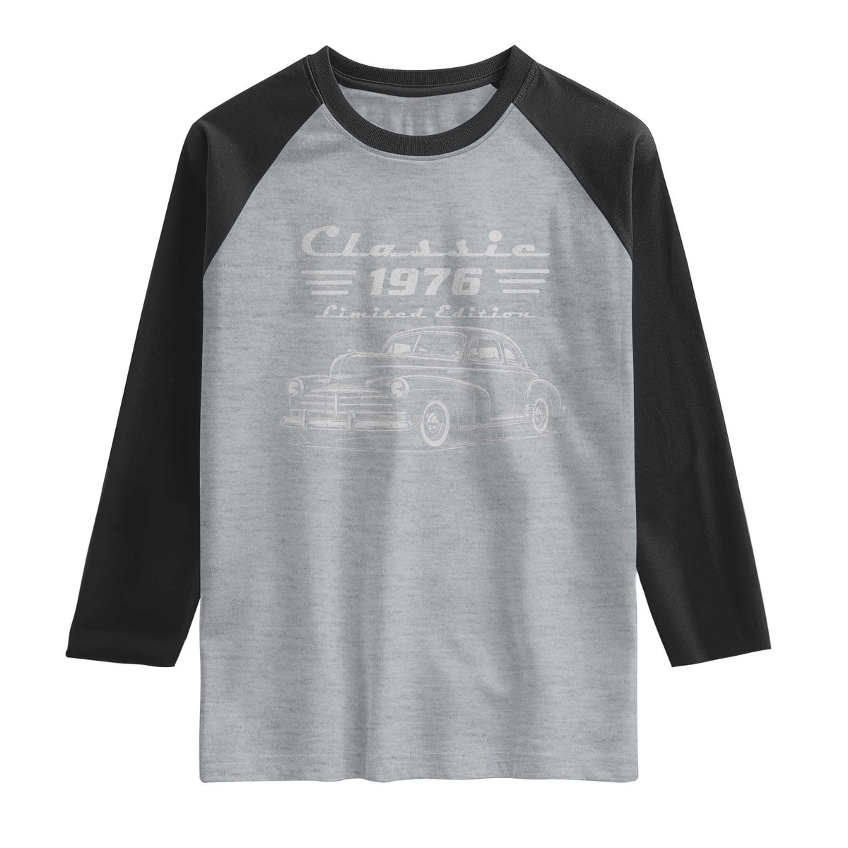 50th Birthday Raglan Shirt Vintage Retro Car Classic 1976 50 Year Old Gift