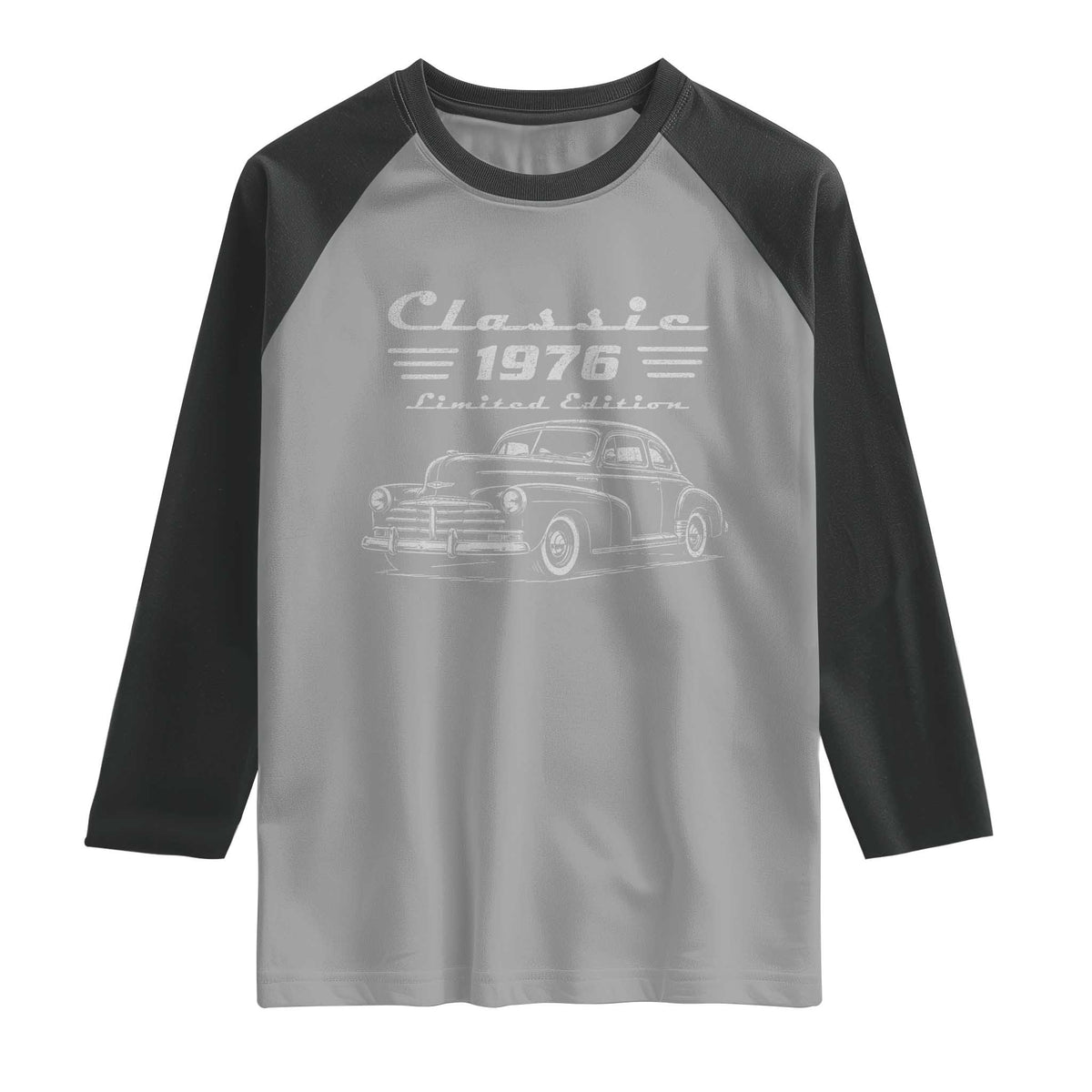 50th Birthday Raglan Shirt Vintage Retro Car Classic 1976 50 Year Old Gift
