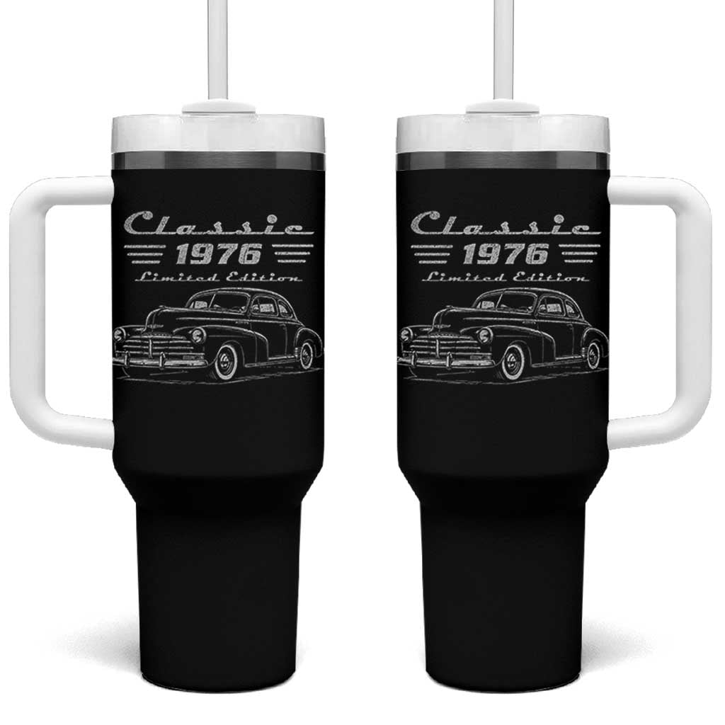 50th Birthday Tumbler With Handle Vintage Retro Car Classic 1976 50 Year Old Gift