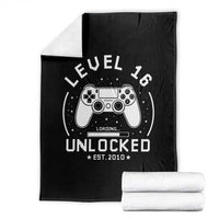Level 16 Unlocked Video Gamer 16th Birthday Gift Throw Blanket Vintage 2010 16 Year Old Gift