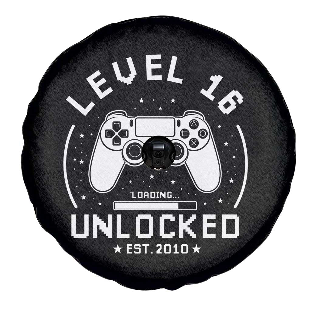 Level 16 Unlocked Video Gamer 16th Birthday Gift Spare Tire Cover Vintage 2010 16 Year Old Gift