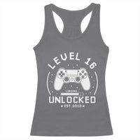 Level 16 Unlocked Video Gamer 16th Birthday Gift Racerback Tank Top Vintage 2010 16 Year Old Gift