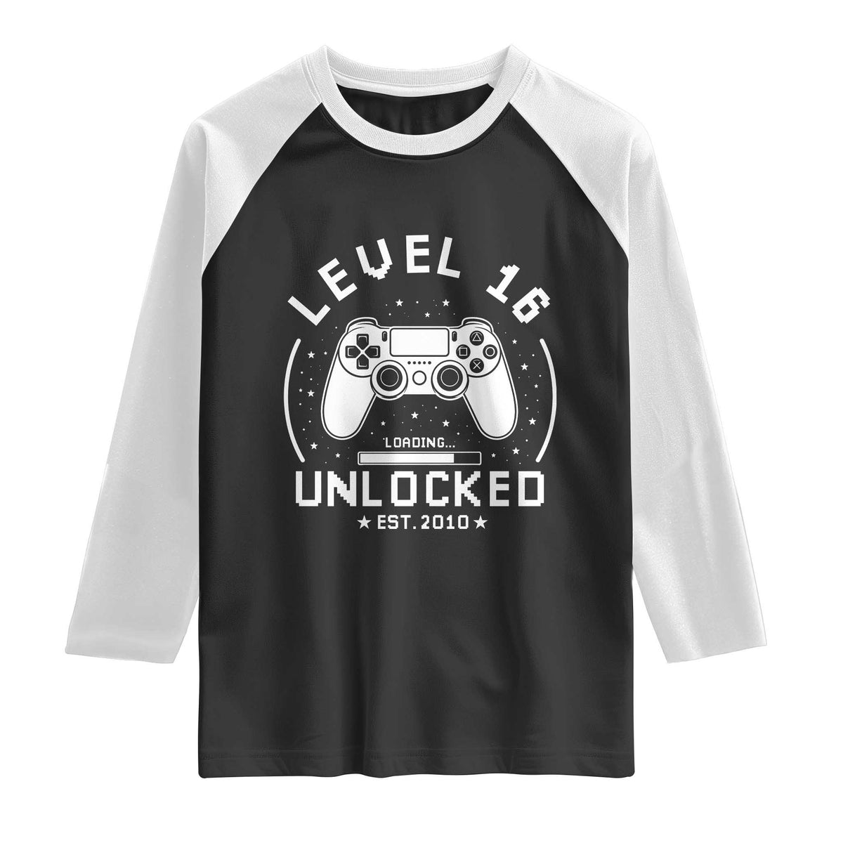 Level 16 Unlocked Video Gamer 16th Birthday Gift Raglan Shirt Vintage 2010 16 Year Old Gift