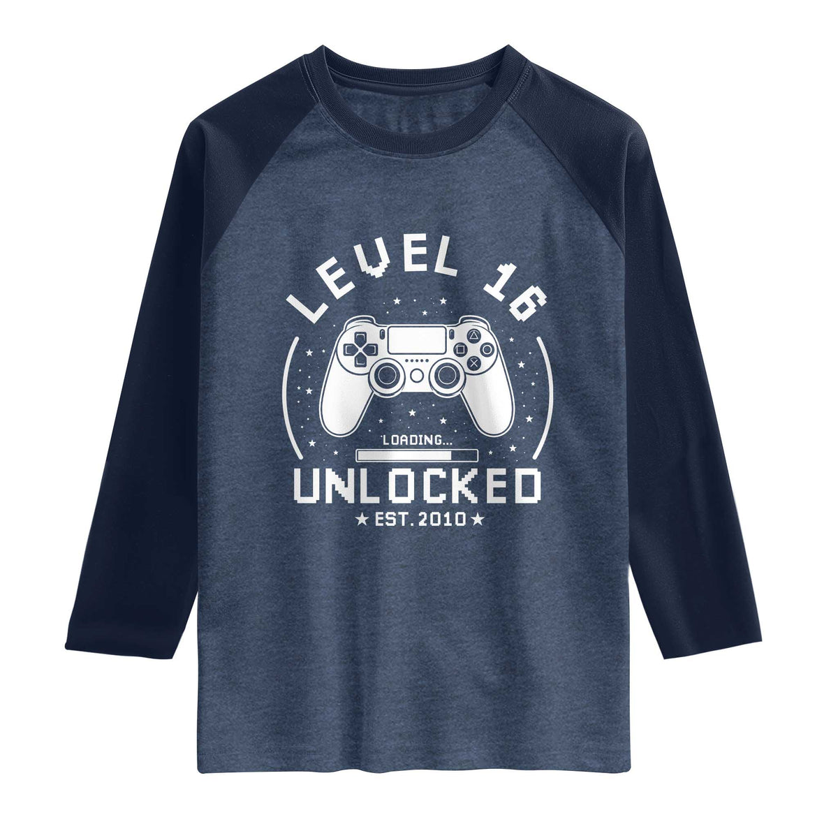 Level 16 Unlocked Video Gamer 16th Birthday Gift Raglan Shirt Vintage 2010 16 Year Old Gift