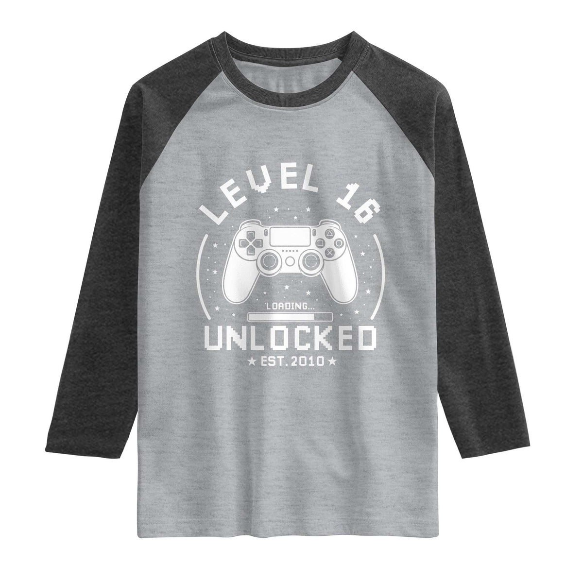 Level 16 Unlocked Video Gamer 16th Birthday Gift Raglan Shirt Vintage 2010 16 Year Old Gift